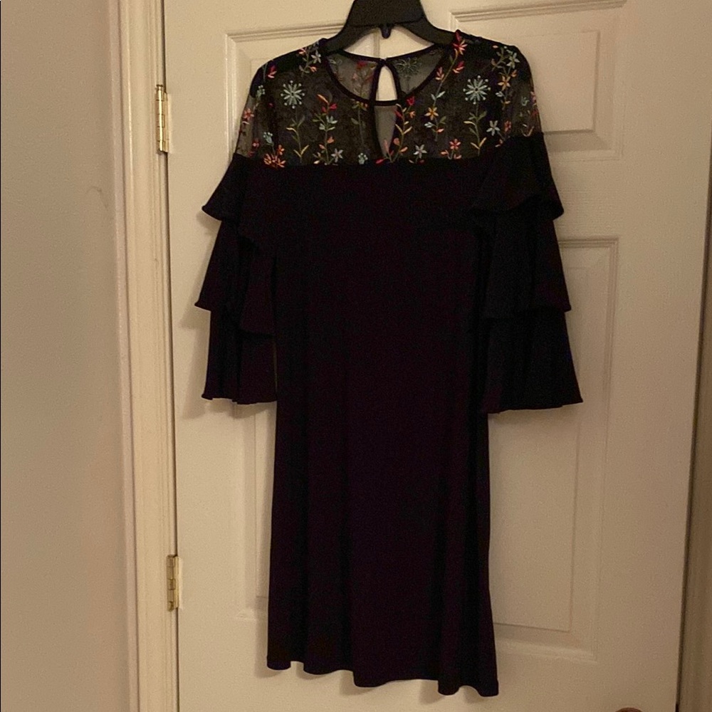 Elegant Black Floral Dress